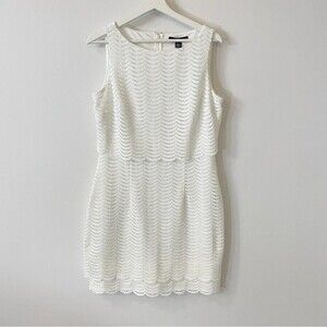 American Living White Wavy Lace Dress Size 12